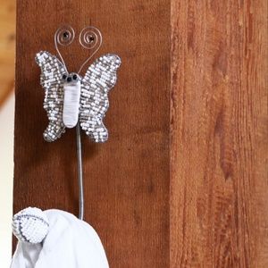 beaded butterfly wall hooks